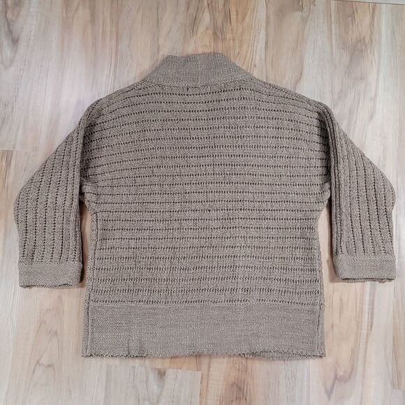 🔹️August Silk Brown Open Knit Cardigan Sweater Medium - Picture 2 of 8